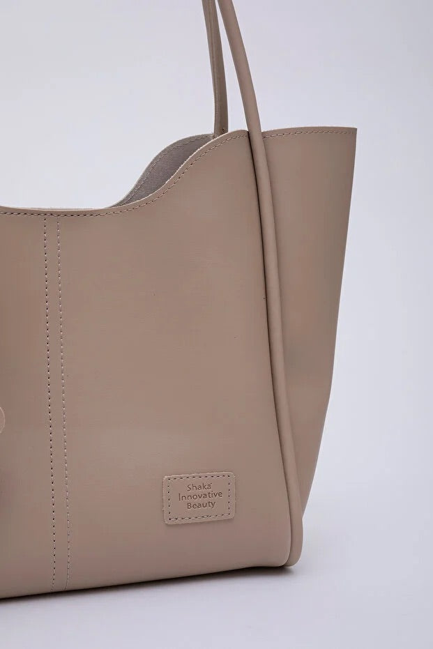 Mink SHK108 faux leather women hand and shoulder bag with wallet and makeup bag