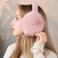Soft Pink Plush Foldable Earmuffs – Cold Weather Protective Ear Warmers