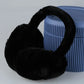 Soft Black Plush Foldable Earmuffs – Cold Weather Protective Ear Warmers