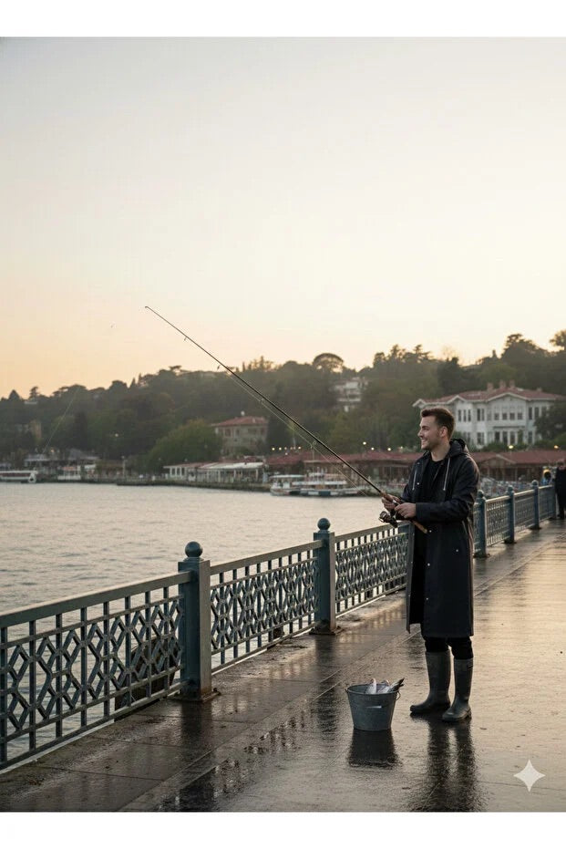 Black Waterproof & Windproof Raincoat