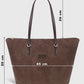 Brown Suede Shopper Bag For Women