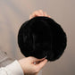 Soft Black Plush Foldable Earmuffs – Cold Weather Protective Ear Warmers