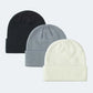 Unisex Foldable Beanie Hat Set – Black White & Grey (3-Pack)