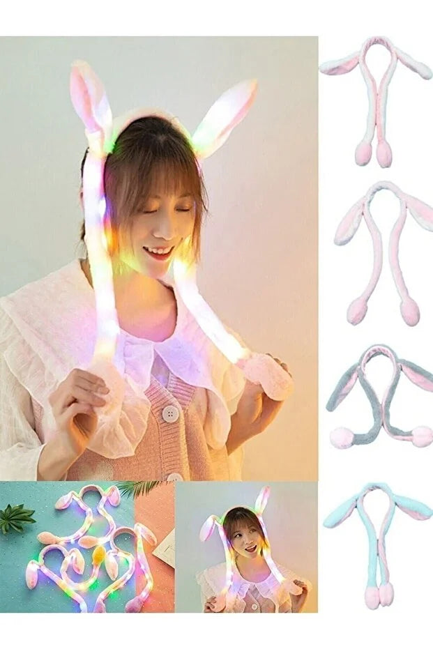 Light-Up Moving Bunny Ear Hat – Interactive Rabbit Ears with LED Lights