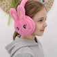 Girls Candy Pink Plush Winter Earmuffs – Fluffy Bunny Ear Warmers for Kids