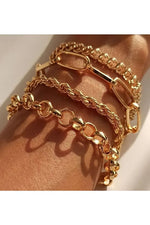Italian Chain Bracelet Set Four Piece Layered Adjustable Elegant Fashion Jewelry Gift for Her