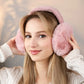 Soft Pink Plush Foldable Earmuffs – Cold Weather Protective Ear Warmers