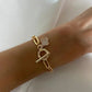 Mother of Pearl Clover Bracelet Layered Elegant Minimal Minimalist Fashion Jewelry Gift for Her