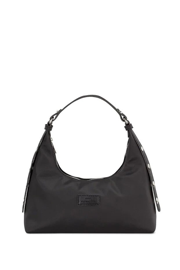 Black Baguette Shoulder Bag for Women