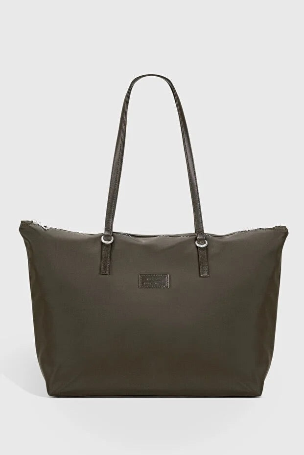 Khaki Large Capacity Water Resistant Shopper Bag for Women