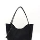 Black suede SHK108 women hand and shoulder bag with wallet and makeup bag