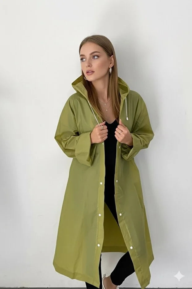Khaki EVA Fabric Waterproof & Windproof Raincoat