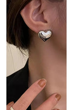 Silver Heart Earrings for Women Elegant Minimal Daily Jewelry
