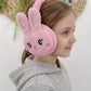Girls Light Pink Plush Winter Earmuffs – Fluffy Bunny Ear Warmers for Kids
