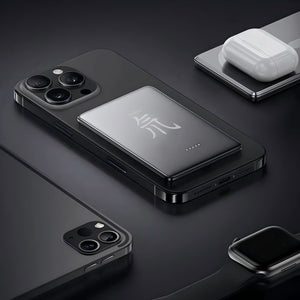 Titanium Empty Gray Power Bank with Magnetic Shell Alloy for Portable Charging