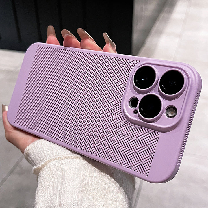 Ultra-thin breathable phone case with lens protector for iPhone models