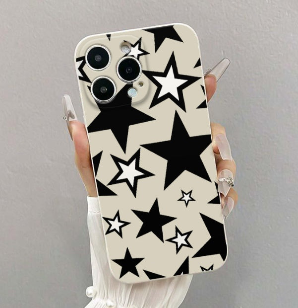 Drop-resistant soft shell phone case with trendy cartoon and Nordic design