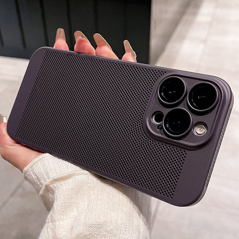 Ultra-thin breathable phone case with lens protector for iPhone models