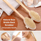 Natural Horsehair Bath Back Scrubber Detachable Long Handle Soft Bristle Brush with Wooden Handle