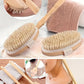 Natural Horsehair Bath Back Scrubber Detachable Long Handle Soft Bristle Brush with Wooden Handle