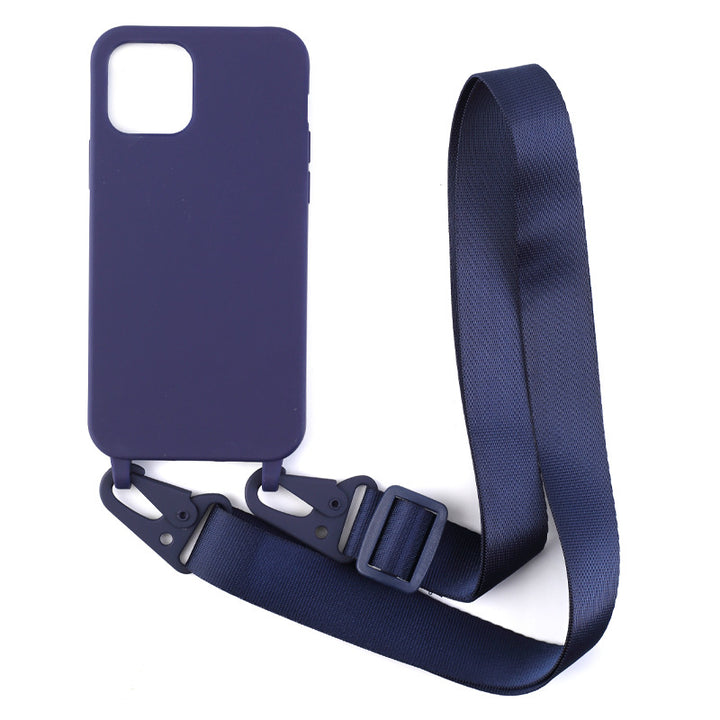 Solid Color Phone Case with Personality and Matching Lanyard in Various Colors