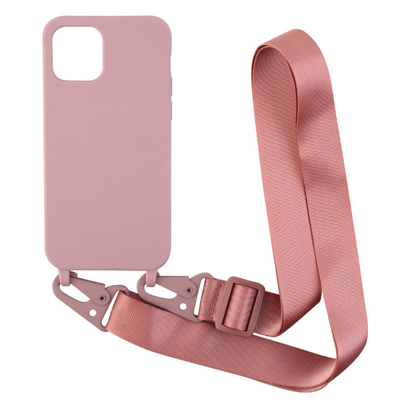 Solid Color Phone Case with Personality and Matching Lanyard in Various Colors