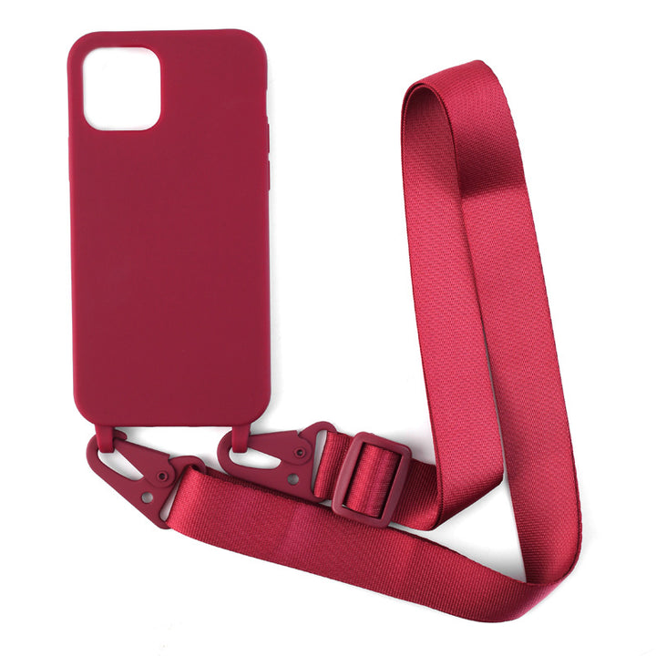 Solid Color Phone Case with Personality and Matching Lanyard in Various Colors
