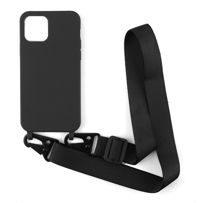 Solid Color Phone Case with Personality and Matching Lanyard in Various Colors