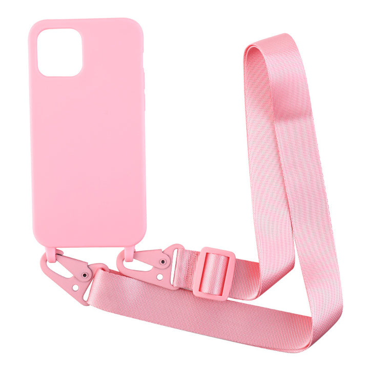 Solid Color Phone Case with Personality and Matching Lanyard in Various Colors