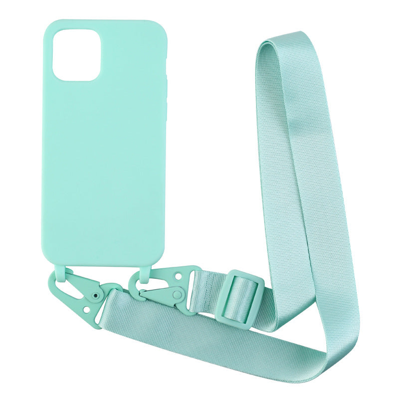 Solid Color Phone Case with Personality and Matching Lanyard in Various Colors