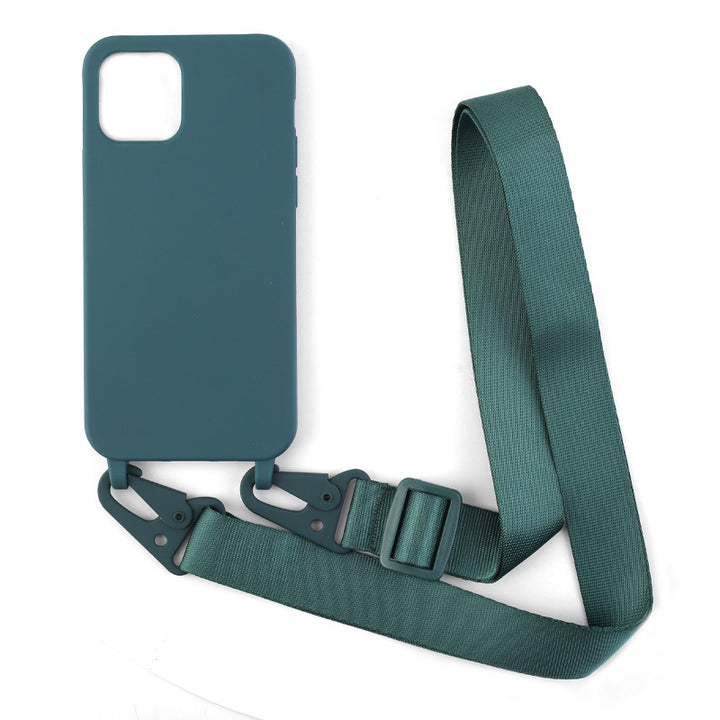 Solid Color Phone Case with Personality and Matching Lanyard in Various Colors