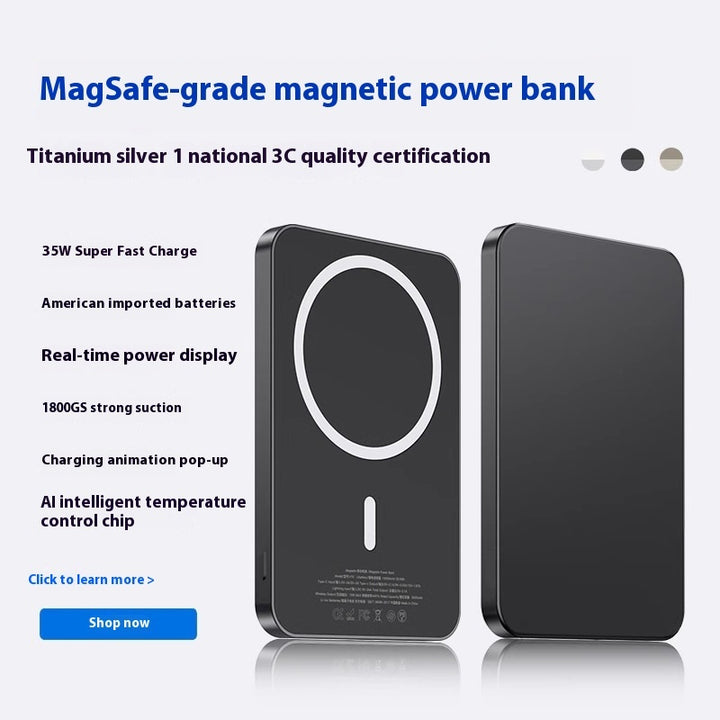 Magnetisk trådlös powerbank med 10000mAh kapacitet och kreativ design