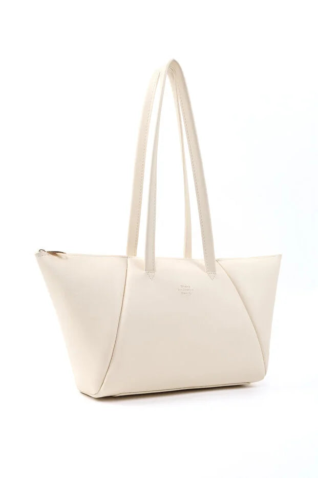 White Faux Leather Single Compartment Zipper Hand Shoulder Crossbody Bag