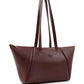 Brown Faux Leather Single Compartment Zipper Hand Shoulder Crossbody Bag