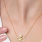 925 Sterling Silver Gold Plated White Rose Infinity Necklace with Zircon Stone
