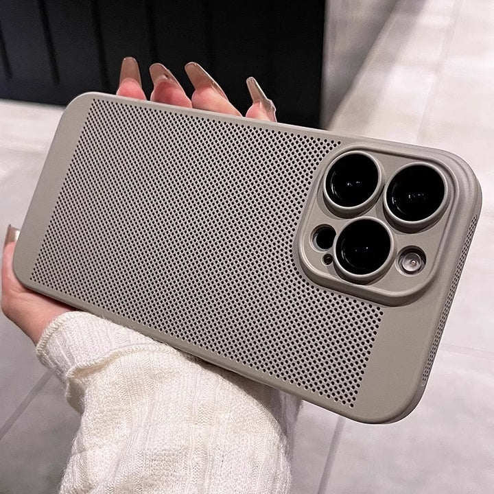 Ultra-thin breathable phone case with lens protector for iPhone models