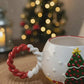 Handmade Christmas Tree Ceramic Mugs Set – Embossed Knit Texture