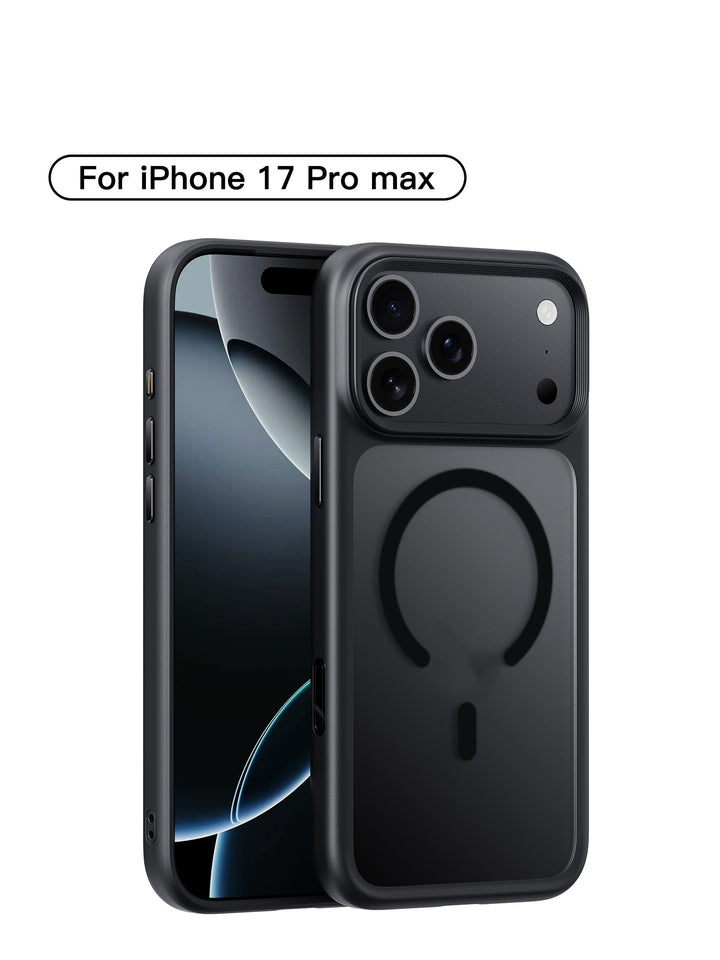 Passar till 17ProMax telefonskal hudkänsla frostig transparent magnetisk stöttåligt skyddande fodral