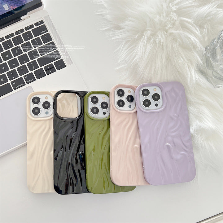 Ins Solid Color Water Ripple TPU Phone Cases for iPhone 17 Series