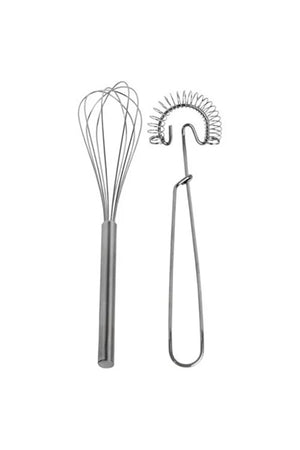 2-Piece Metal Whisk Set Spring Egg Beater Cake Sauce Mixing Whisks