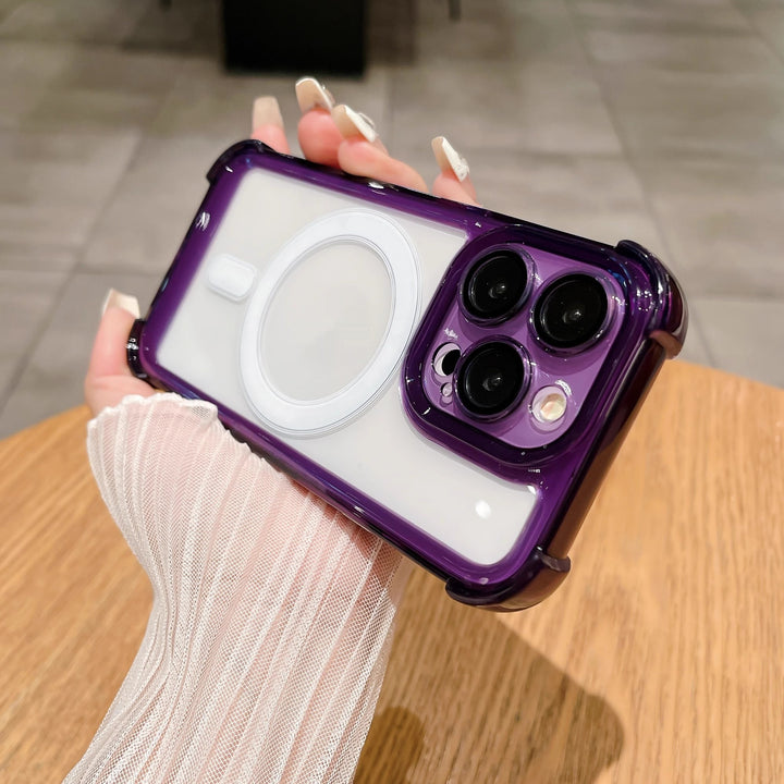Transparent Airbag Phone Case with Magnetic Suction and Shockproof Features