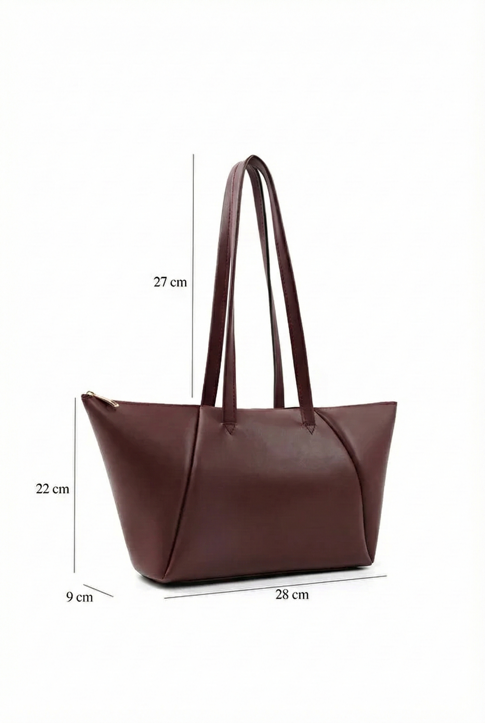 Brown Faux Leather Single Compartment Zipper Hand Shoulder Crossbody Bag