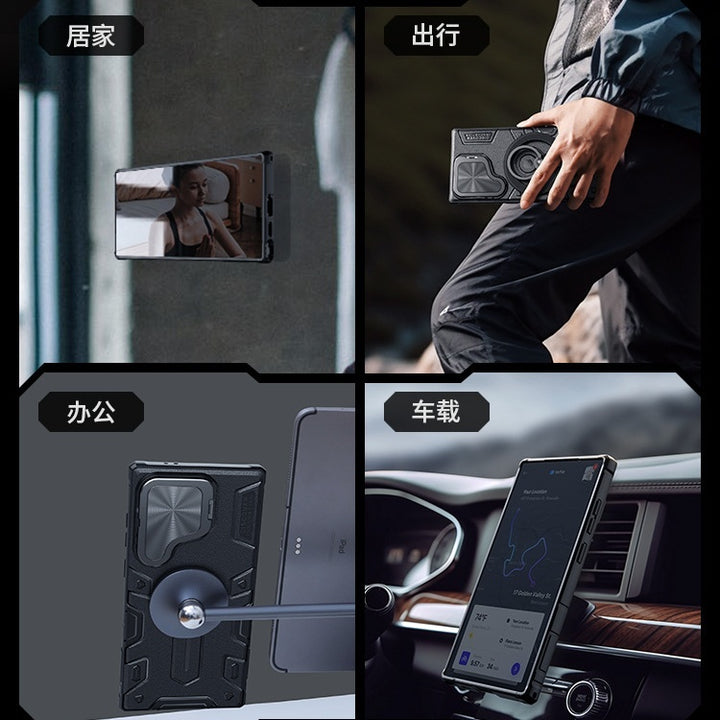 Magnetiskt mobilfodral linsfäste sekretess bakskal