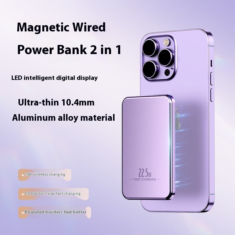 MagSafe magnetisk Powerbank 15W med 10000mAh kapacitet och legeringsskal
