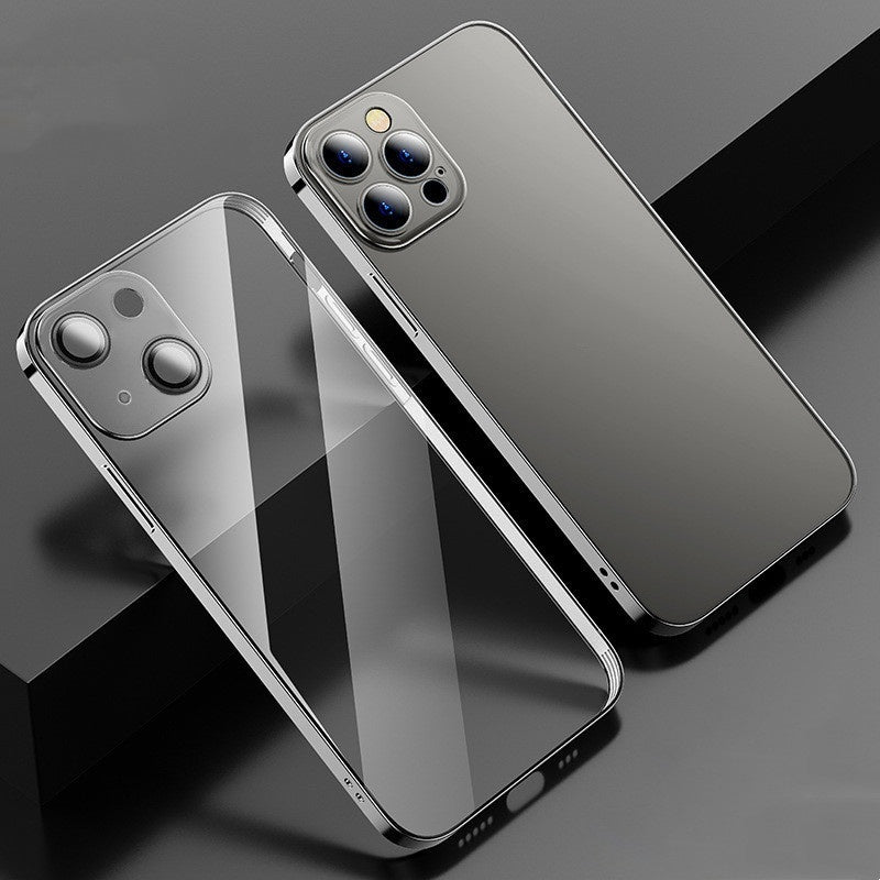Lila elektropläterad transparent TPU-telefonfodral för Apple-smartphones