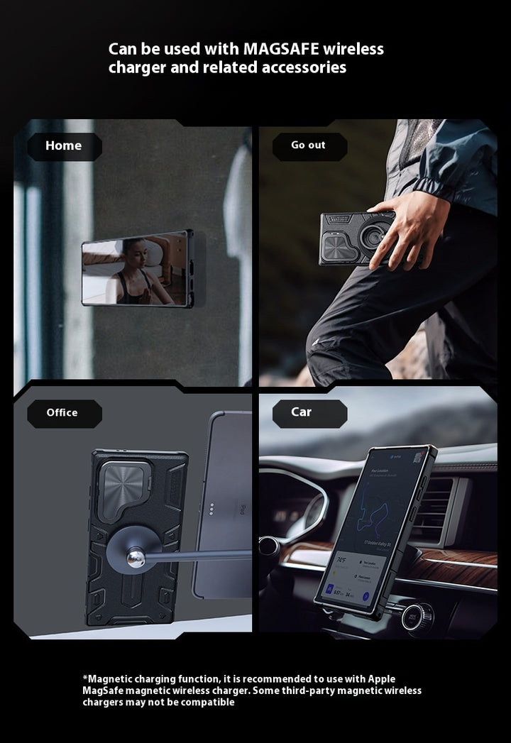 Magnetiskt mobilfodral linsfäste sekretess bakskal
