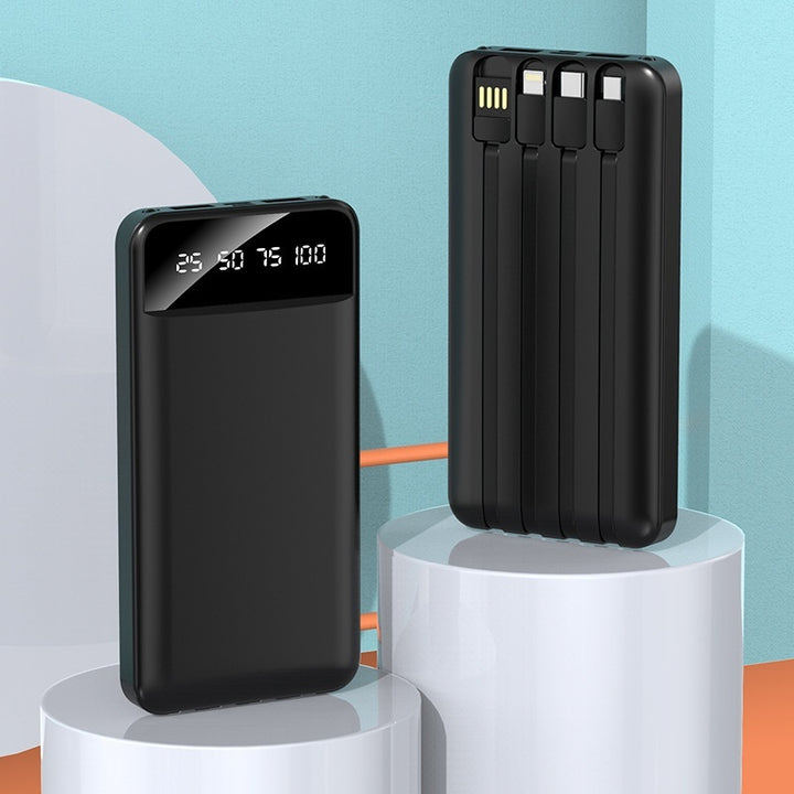 Compact Cable Power Bank with Fast Charge and Versatile Wire Options