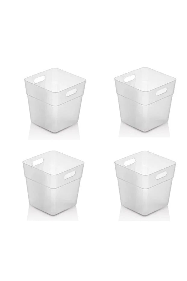 Set of 6 Fridge Organizer Bins Refrigerator Door Storage Boxes Clear Plastic Food Storage Containers