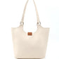 Brown Faux Leather Snap Closure Crossbody Hand Bag Single Compartment Shoulder Arm and Handbag White