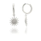 Silver Plated Sun Earrings with White Zircon Stone